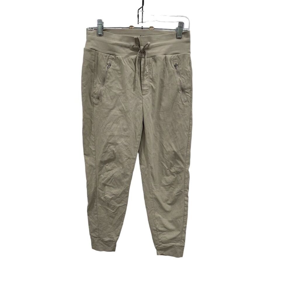 Athleta Women's Jogger Pants Size‎ 4 Beige Casual Elastic Waist Pockets